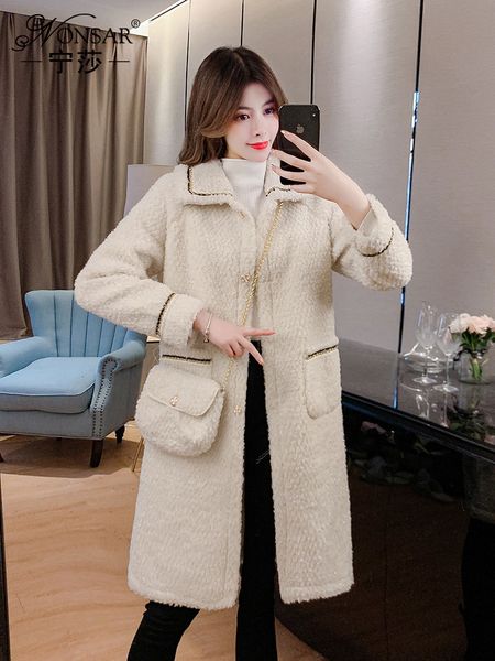 winter 2020 new loose medium length thickened and thin lamb woolen coat, Black
winter 2020 new loose medium length thickened and thin lamb woolen coat, Black