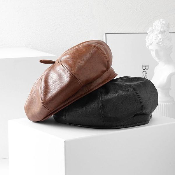 berets beret female pu leather hat octagonal autumn and winter japan retro british pumpkin painter, Blue;gray
berets beret female pu leather hat octagonal autumn and winter japan retro british pumpkin painter, Blue;gray
