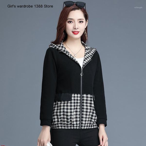 casual fashion coat women's short fall 2020 new small loose meat block plaid hoodie1, Black
casual fashion coat women's short fall 2020 new small loose meat block plaid hoodie1, Black