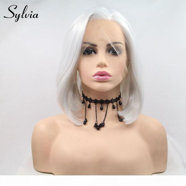 sylvia short straight bob synthetic lace front wigs side part for women hand tied heat resistant daily wear white cosplay wig, Black
sylvia short straight bob synthetic lace front wigs side part for women hand tied heat resistant daily wear white cosplay wig, Black