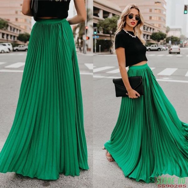 fashion solid high waist pleated women's skirt elastic waist maxi long bohemian beach female skirts summer 5 colors plus size, Black
fashion solid high waist pleated women's skirt elastic waist maxi long bohemian beach female skirts summer 5 colors plus size, Black