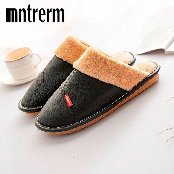 slippers mntrerm men winter with fur women big sizes leather slipper waterproof warm home male couple platform indoor shoes man1, Black
slippers mntrerm men winter with fur women big sizes leather slipper waterproof warm home male couple platform indoor shoes man1, Black