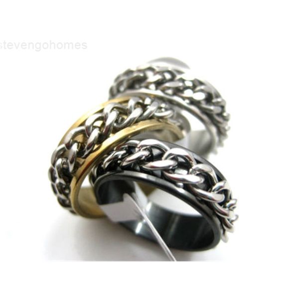 gold 100factory black mixed silver mens stainless womens steel chain spinner fashion jewelry rings wholesale lots 
gold 100factory black mixed silver mens stainless womens steel chain spinner fashion jewelry rings wholesale lots