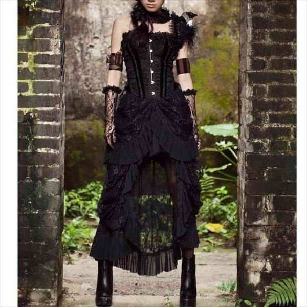 Gothic Steampunk Long Skirts Female Vintage Ruffles Maxi Skirt Solid Shows Dance Performance Costume, Black
Gothic Steampunk Long Skirts Female Vintage Ruffles Maxi Skirt Solid Shows Dance Performance Costume, Black