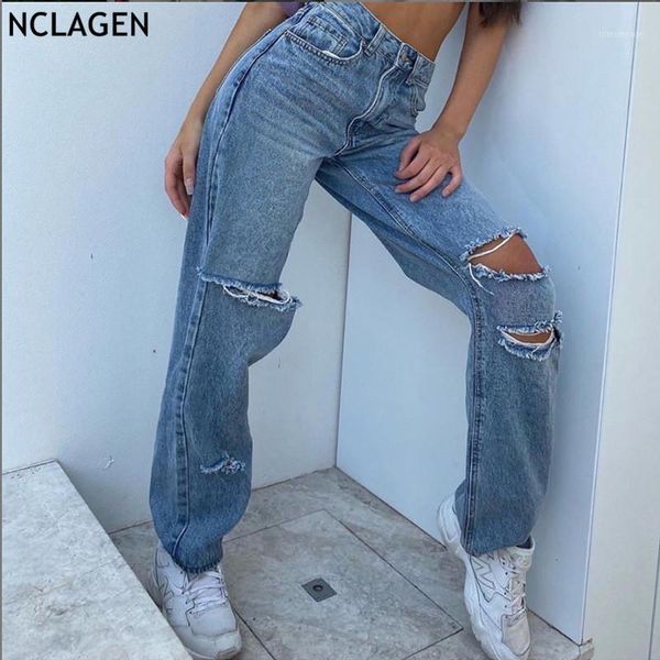women's jeans nclagen stylish ripped hole empire waist washed pants women loose casual disco hip hop denim trousers 2021 spring capris1, Blue
women's jeans nclagen stylish ripped hole empire waist washed pants women loose casual disco hip hop denim trousers 2021 spring capris1, Blue