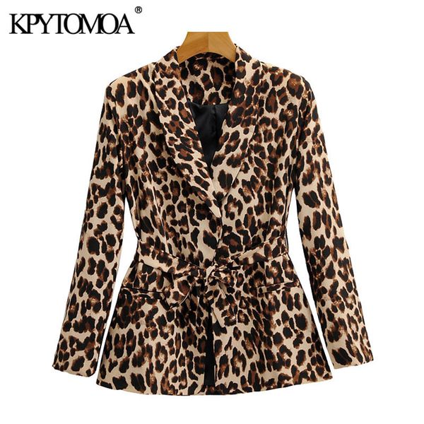 kpytomoa women fashion with belt leopard print blazer coat vintage long sleeve animal pattern female outerwear chic 201102, White;black
kpytomoa women fashion with belt leopard print blazer coat vintage long sleeve animal pattern female outerwear chic 201102, White;black