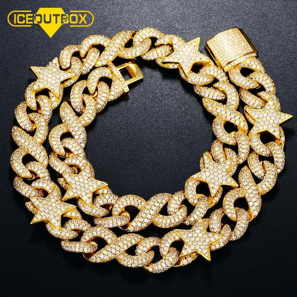 iceoutbox 15mm star infinity symbol miami box clasp link chain bling cubic zircon necklace choker for men's hip hop jewelry gift, Silver
iceoutbox 15mm star infinity symbol miami box clasp link chain bling cubic zircon necklace choker for men's hip hop jewelry gift, Silver