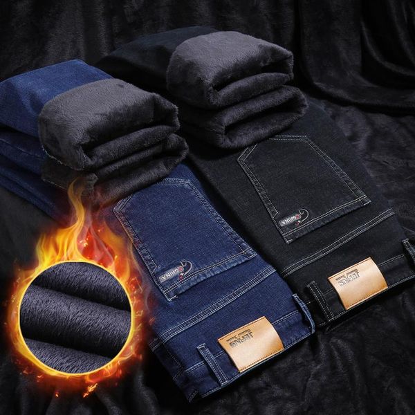 winter snow keep warm men straight pants business fashion stretch long jeans male casual thicken fleece plush loose trousers, Blue
winter snow keep warm men straight pants business fashion stretch long jeans male casual thicken fleece plush loose trousers, Blue