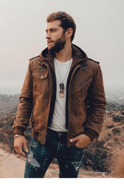 men's real leather jacket men motorcycle removable hood winter coat men warm genuine leather jackets1, Black
men's real leather jacket men motorcycle removable hood winter coat men warm genuine leather jackets1, Black