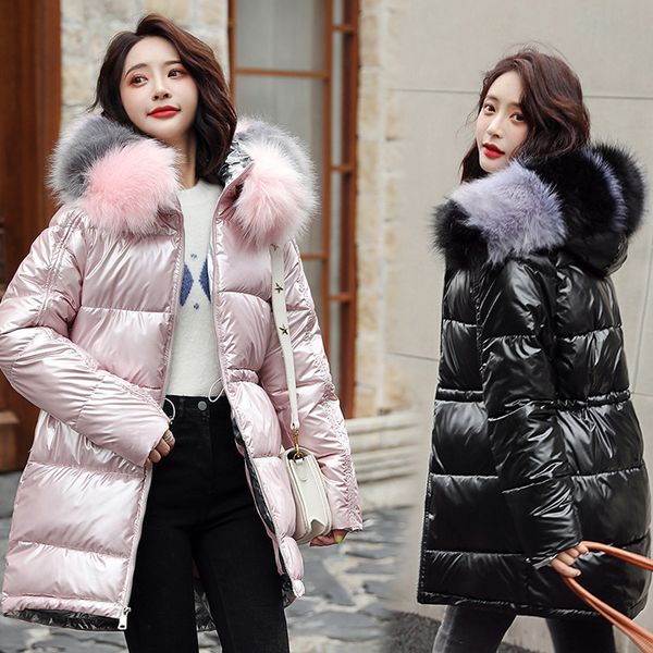 zvaqs women's clothing 2020 winter glossy down cotton jackets woman parkas fur collar hooded jacket coats female abrigos tn111, Black
zvaqs women's clothing 2020 winter glossy down cotton jackets woman parkas fur collar hooded jacket coats female abrigos tn111, Black