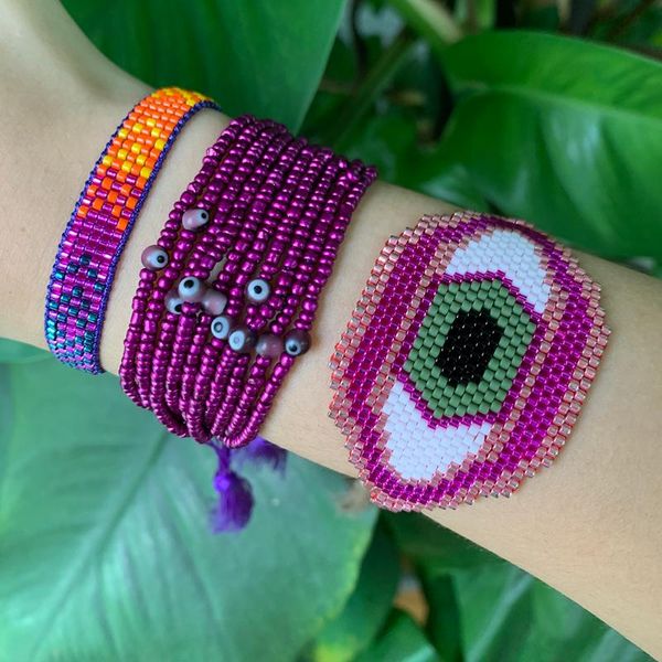 bluestar turkish evil eye miyuki bead bracelet for femme purple eye crystal bead handmade tassel armband, Black
bluestar turkish evil eye miyuki bead bracelet for femme purple eye crystal bead handmade tassel armband, Black