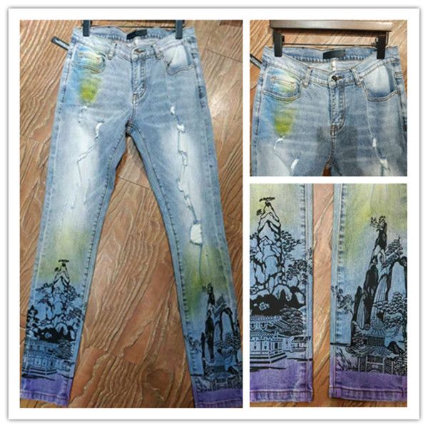 luxury designer mens jeans slim-leg denim fashion cowboy male skinny slim-leg pencil pants classic hip hop trousers size 29-40, Blue
luxury designer mens jeans slim-leg denim fashion cowboy male skinny slim-leg pencil pants classic hip hop trousers size 29-40, Blue