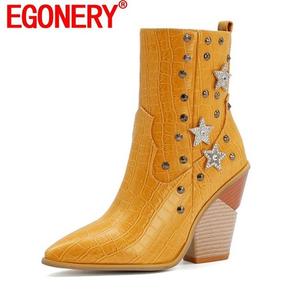 boots egonery women fashion high heel ankle 2021 winter style pointed toe wedges woman booties side zipper rivet shoes, Black
boots egonery women fashion high heel ankle 2021 winter style pointed toe wedges woman booties side zipper rivet shoes, Black