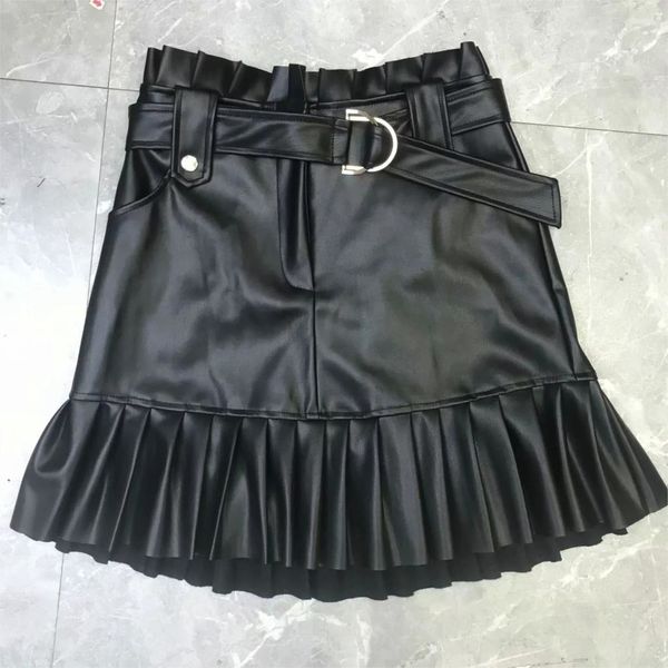 stylish chic pu leather mini skirt with belt za fashion women high waist pleated skirts womens casual streetwear party faldas q1209, Black
stylish chic pu leather mini skirt with belt za fashion women high waist pleated skirts womens casual streetwear party faldas q1209, Black