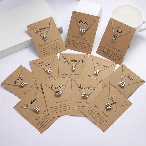 fashion symbol edition twelve constellation necklace ancient english letters clavicle chain gold jewelry women designer necklace pendant, Silver
fashion symbol edition twelve constellation necklace ancient english letters clavicle chain gold jewelry women designer necklace pendant, Silver