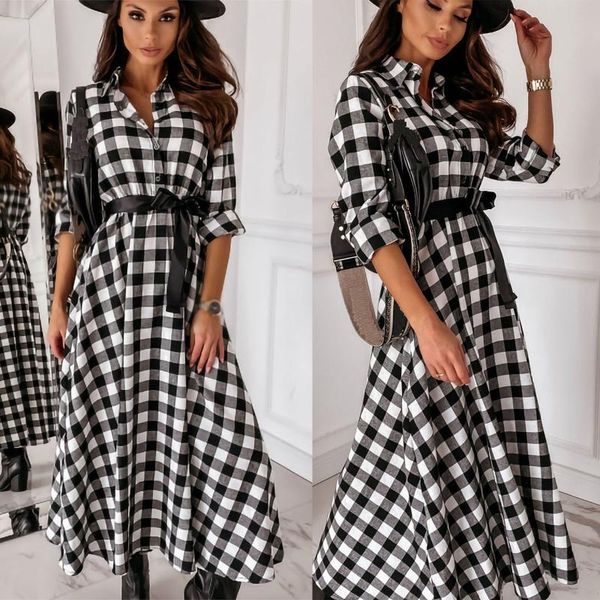 women winter dress xmas black white plaid slim long sleeve plaid dress autumn winter women with big swing at waist femme, Black;gray
women winter dress xmas black white plaid slim long sleeve plaid dress autumn winter women with big swing at waist femme, Black;gray