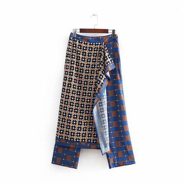 women patchwork print wrap pants side zipper design female casual trousers vintage chic straight pantalones1, Black;white
women patchwork print wrap pants side zipper design female casual trousers vintage chic straight pantalones1, Black;white