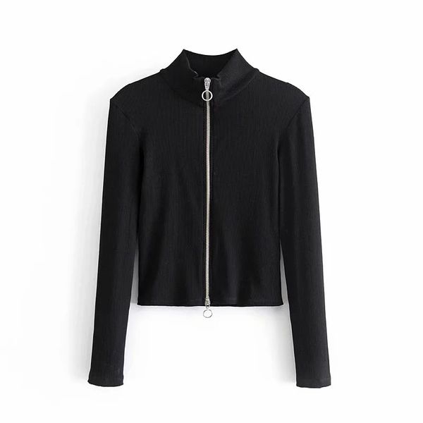 2021 women new black skinny knitting jacket female simple highlights the figure long sleeve sportswear chic, Black;brown
2021 women new black skinny knitting jacket female simple highlights the figure long sleeve sportswear chic, Black;brown
