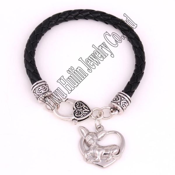 fashion rhodium plated cute chihuahua dog animal jewelry charm rope chain bracelet, Black
fashion rhodium plated cute chihuahua dog animal jewelry charm rope chain bracelet, Black