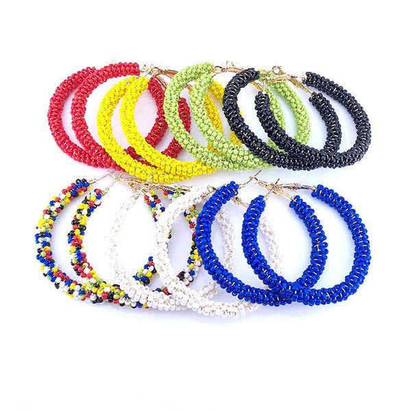 hoop & huggie bohemian summer style earrings fashion jewelry 2021 for women 6 colors beads pendientes big gold color b18141, Golden;silver
hoop & huggie bohemian summer style earrings fashion jewelry 2021 for women 6 colors beads pendientes big gold color b18141, Golden;silver