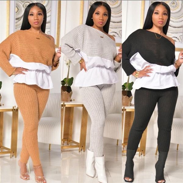sweater two piece outfits women knitted patchwork crop leggings joggers tracksuit winter matching set wholesale dropshipping, Gray
sweater two piece outfits women knitted patchwork crop leggings joggers tracksuit winter matching set wholesale dropshipping, Gray