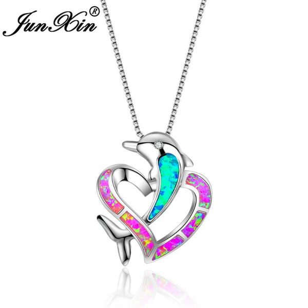 pendant necklaces junxin fashion female pink fire opal heart necklace white gold filled & pendants for women dolphin animal jewelry, Silver
pendant necklaces junxin fashion female pink fire opal heart necklace white gold filled & pendants for women dolphin animal jewelry, Silver
