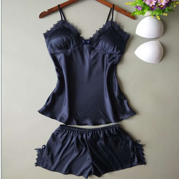 spring, summer and autumn silk suspender shorts two piece suit korean pajamas women's bra comfortable home, Black;red
spring, summer and autumn silk suspender shorts two piece suit korean pajamas women's bra comfortable home, Black;red