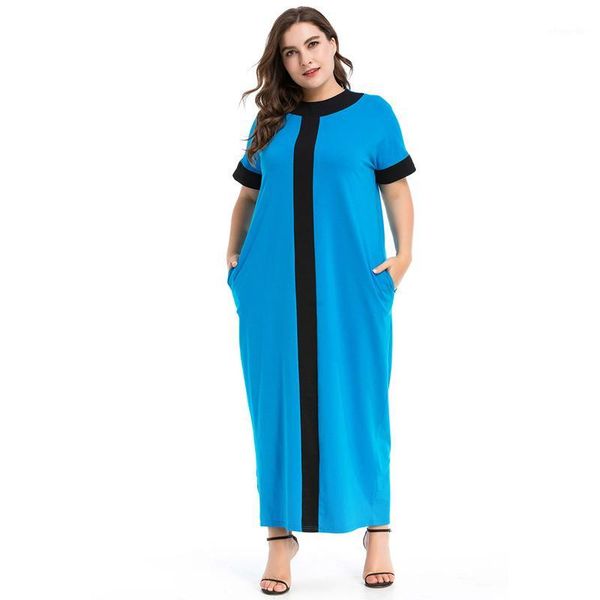 women muslim summer dress round neck black stripe blue abaya dubai kaftan islamic long dresses short sleeve vestidos plus size1, Black;gray
women muslim summer dress round neck black stripe blue abaya dubai kaftan islamic long dresses short sleeve vestidos plus size1, Black;gray