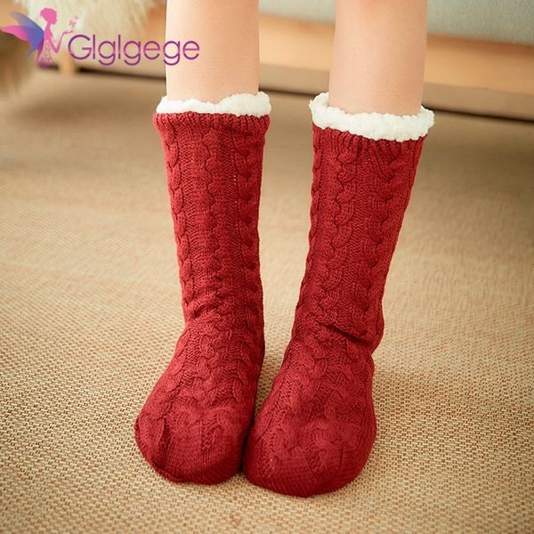 glglgege winter thicken plush knitted cotton socks women non-slip home floor socks warm mid-calf hosiery for house slippers y201026, Black
glglgege winter thicken plush knitted cotton socks women non-slip home floor socks warm mid-calf hosiery for house slippers y201026, Black