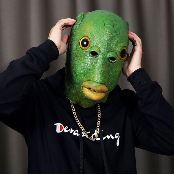 funny cosplay costume women men carnival party green fish head mask headgear alien emulsion make fun of toys gifts q0115
funny cosplay costume women men carnival party green fish head mask headgear alien emulsion make fun of toys gifts q0115