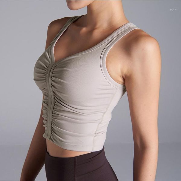 gym clothing nude feel yoga bra pleated fake single breasted crop high impact sport quick drying push up sportswear1, White;black
gym clothing nude feel yoga bra pleated fake single breasted crop high impact sport quick drying push up sportswear1, White;black