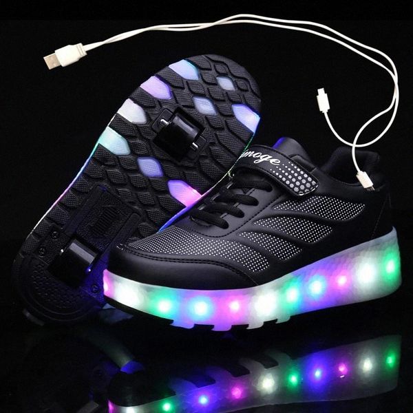 usb charging black two wheels luminous sneakers led light roller skate shoes for children kids led shoes boys girls 28-43 #y39p
usb charging black two wheels luminous sneakers led light roller skate shoes for children kids led shoes boys girls 28-43 #y39p