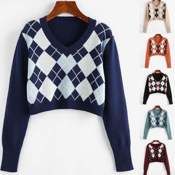 women's sweaters women sweater vintage stylish geometric pattern short knitted fashion long sleeve england style outerwea chaqueta, White;black
women's sweaters women sweater vintage stylish geometric pattern short knitted fashion long sleeve england style outerwea chaqueta, White;black