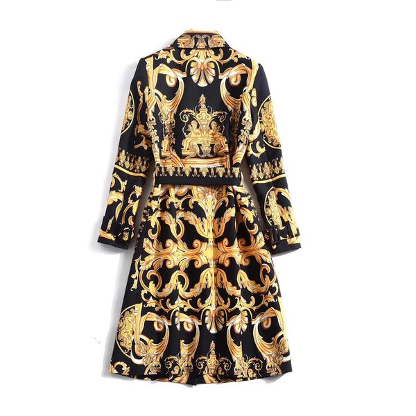 fashion-european and american women's 2019 winter clothing new long sleeve fine button vintage print trench coat, Tan;black
fashion-european and american women's 2019 winter clothing new long sleeve fine button vintage print trench coat, Tan;black