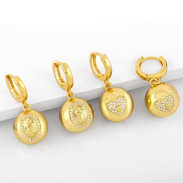 FLOLA Gold Virgin Mary Heart Lock Ball Earrings For Women Hollow Elephant Dangle Earrings CZ Jewelry Valentines Gifts ersw03, Silver
FLOLA Gold Virgin Mary Heart Lock Ball Earrings For Women Hollow Elephant Dangle Earrings CZ Jewelry Valentines Gifts ersw03, Silver