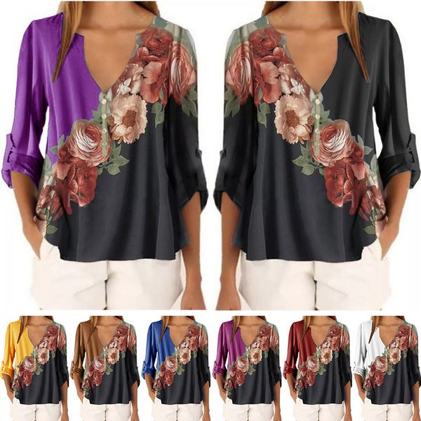 autumn long sleeve women blouse deep v tee floral print beach shirt office shirts blusas mujer de moda q1219, White
autumn long sleeve women blouse deep v tee floral print beach shirt office shirts blusas mujer de moda q1219, White