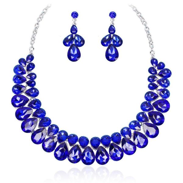 luxury water drop crystal choker necklace earrings jewelry sets bridal wedding party dress accessories gifts for women, Silver
luxury water drop crystal choker necklace earrings jewelry sets bridal wedding party dress accessories gifts for women, Silver