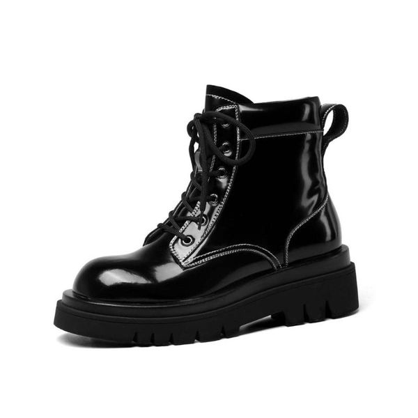 boots vichelo 2021 fashion split leather simple style round toe thick high heel lace up punk comfortable ankle l77, Black
boots vichelo 2021 fashion split leather simple style round toe thick high heel lace up punk comfortable ankle l77, Black