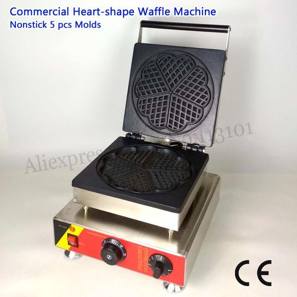 nonstick electric heart-shape waffle baker machine 5 molds for restaurant cafeteria 110v/220v 1500w ce
nonstick electric heart-shape waffle baker machine 5 molds for restaurant cafeteria 110v/220v 1500w ce