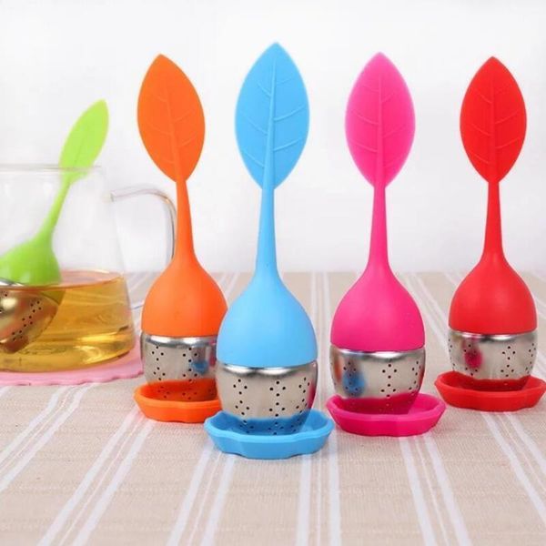 8 colors new silicone stainless steel cute leaf strainer herbal spice tea infuser filter leakage dhb1712
8 colors new silicone stainless steel cute leaf strainer herbal spice tea infuser filter leakage dhb1712