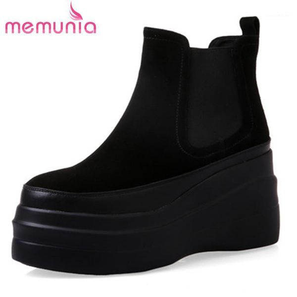 boots memunia 2021 arrive wedges platform shoes women ankle suede leather slip on autumn winter fashion casual ladies1, Black
boots memunia 2021 arrive wedges platform shoes women ankle suede leather slip on autumn winter fashion casual ladies1, Black