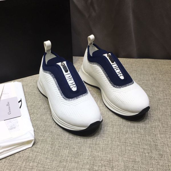 designer womens sneakers luxury white dark blue stitching letter pattern decoration front zipper flat heel sneakers with box s, Black
designer womens sneakers luxury white dark blue stitching letter pattern decoration front zipper flat heel sneakers with box s, Black