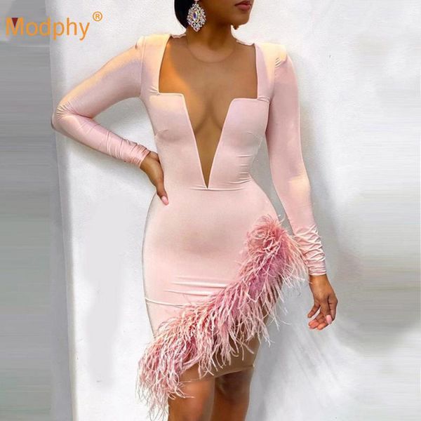 casual dresses autumn long-sleeved o-neck mesh see-through feather pink bodycon bandage dress 2021 women's evening party vestido, Black;gray
casual dresses autumn long-sleeved o-neck mesh see-through feather pink bodycon bandage dress 2021 women's evening party vestido, Black;gray