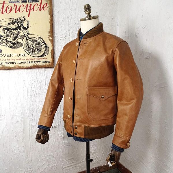 a1 version leather jackets, batik tobacco head layer cowhide leather men's brief paragraph coat restore ancient ways, Black
a1 version leather jackets, batik tobacco head layer cowhide leather men's brief paragraph coat restore ancient ways, Black