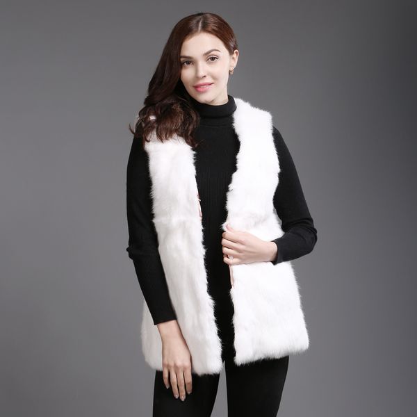 new winter style of women's clothing fine genuine rabbit skin gilets complete real pelt waiscoats fur, Black
new winter style of women's clothing fine genuine rabbit skin gilets complete real pelt waiscoats fur, Black