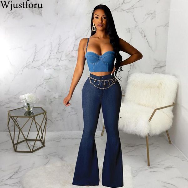 wjustforu bodycon denim flare pants women fashion casual wide leg jeans for female elegant high waist long pants vestidos1, Blue
wjustforu bodycon denim flare pants women fashion casual wide leg jeans for female elegant high waist long pants vestidos1, Blue