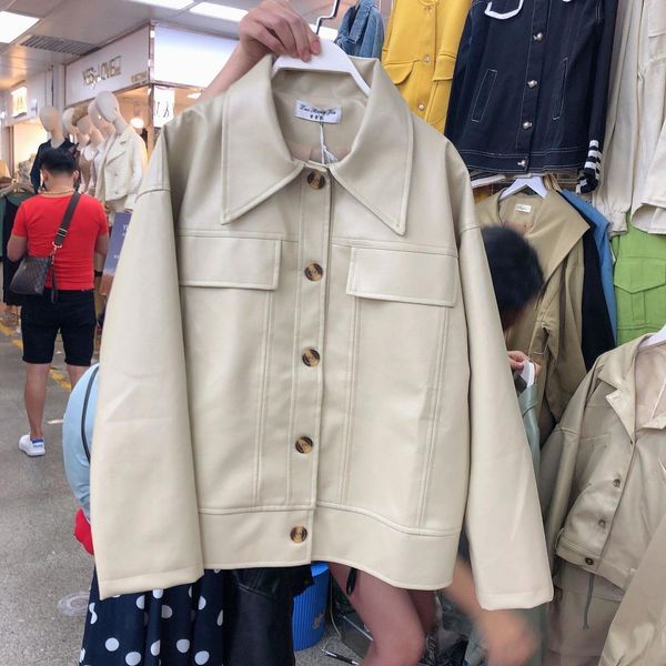 2020 early spring womens new temperament was thin and loose pu leather jacket leather jacket jacket women, Black;brown
2020 early spring womens new temperament was thin and loose pu leather jacket leather jacket jacket women, Black;brown