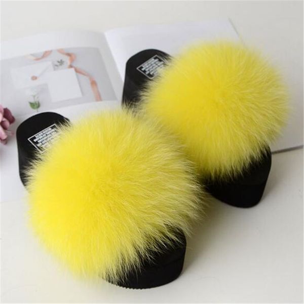 women's winter furry mules shoes home warm plush slippers striped real fox fur wedge sandals woman fur slides ladies flip flops 0227, Black
women's winter furry mules shoes home warm plush slippers striped real fox fur wedge sandals woman fur slides ladies flip flops 0227, Black