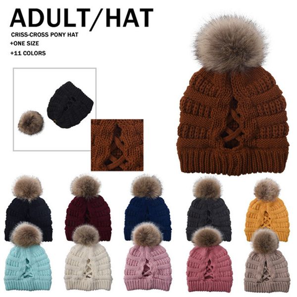 women criss-cross ponytail hats winter knitted hat fur pom beanies trendy label skull caps warm design crochet hats messy bun ear muff gifts, Yellow
women criss-cross ponytail hats winter knitted hat fur pom beanies trendy label skull caps warm design crochet hats messy bun ear muff gifts, Yellow
