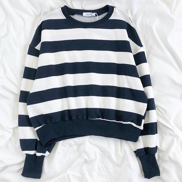 women's hoodies & sweatshirts retro black white wide striped o-neck loose casual pullover sweatshirt1
women's hoodies & sweatshirts retro black white wide striped o-neck loose casual pullover sweatshirt1